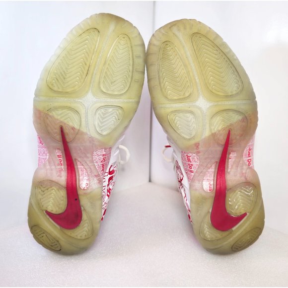 Nike White & Red Roses Little Posite One Thank You Mid-Top Sneakers 4Y W5.5 M4 - Picture 10 of 11